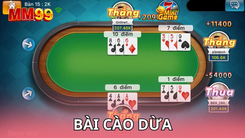 Bài Cào Dừa là game quen thuộc